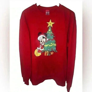 Disney Mickey Mouse Christmas Crewneck Sweatshirt Size L